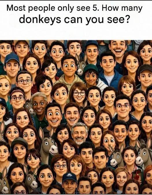 Most People Only See 5 – How Many Donkeys Can You See? 829319721_1591590889330901_8902300526197363665_n
